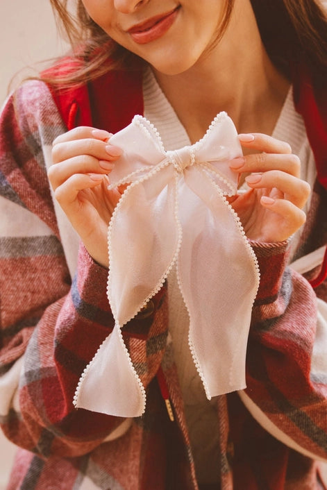 Long Pearl Hair Bow