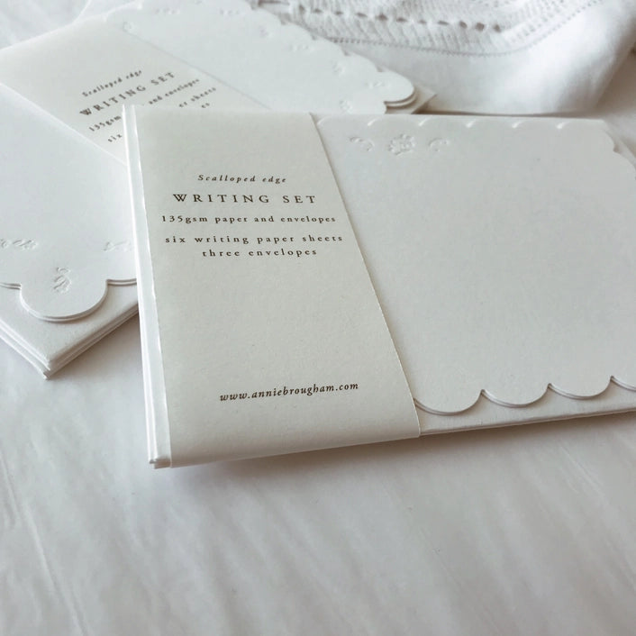 Letterpress Scalloped Luxury Writing Paper Set